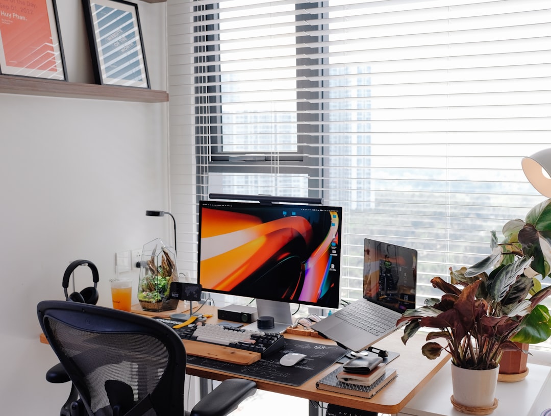 A modern and well-organized home office.